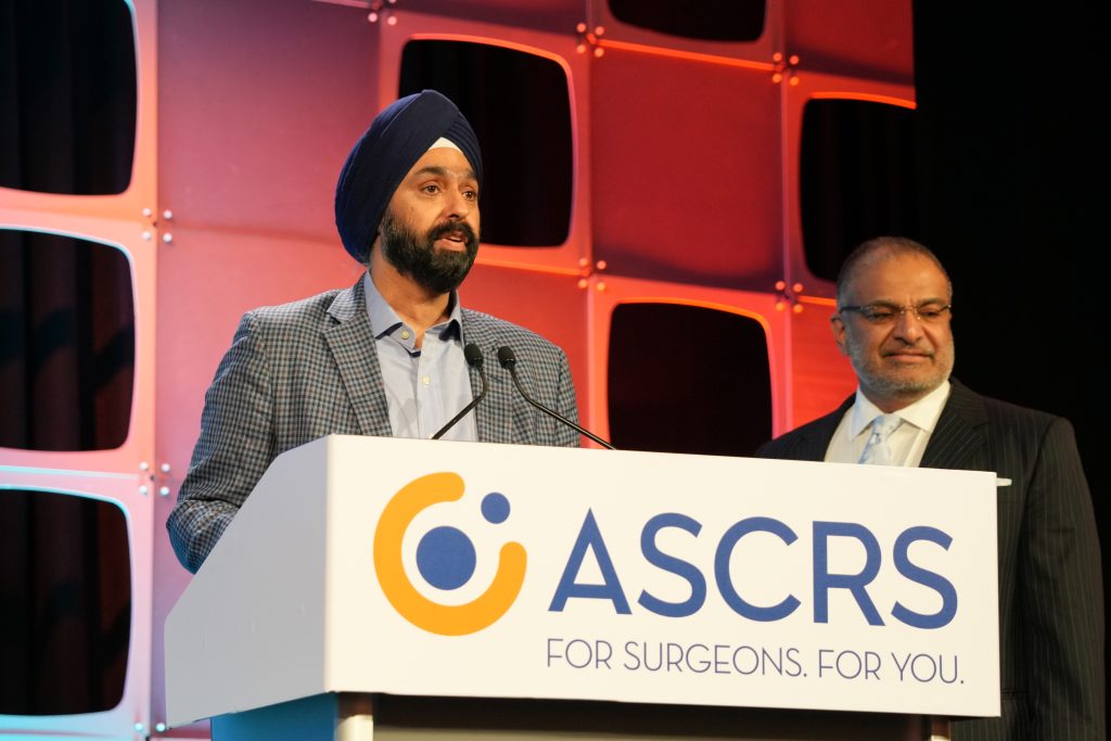 Dr. Singh shared his technique for a one-step needle vitrector that could be used for floaters or before a lens exchange or LAL. Source: ASCRS